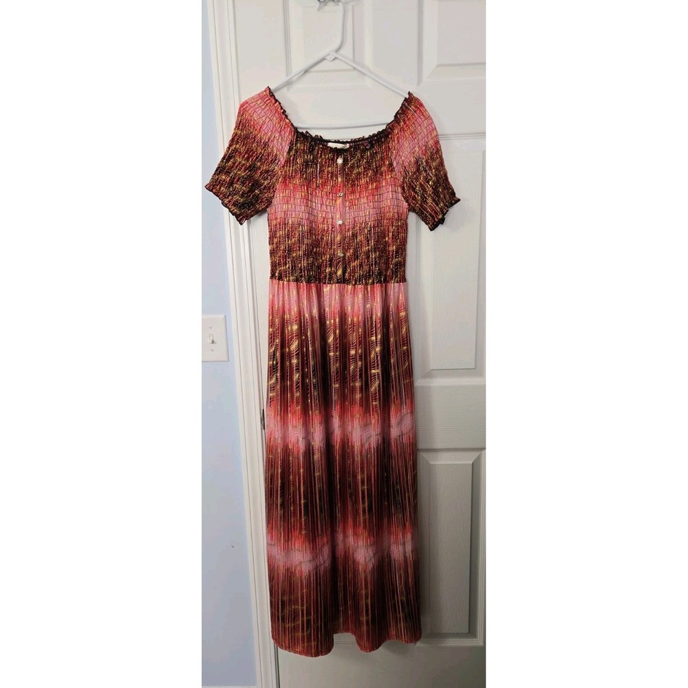 Ace Fashion Short Sleeve Maxi Dress Size 3X Multicolor